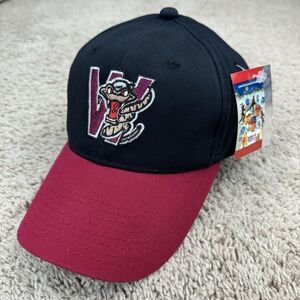 Wisconsin Timber Rattlers MiLB Signatures Adjustable Black Red Team Logo Vtg Cap